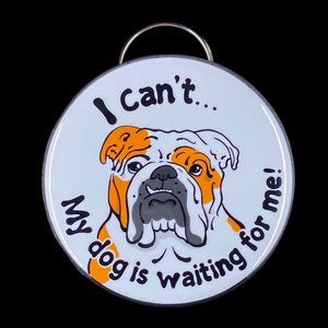 English Bulldog Bottle Opener Key Ring Funny Dog Keychain 2.25" Art Handmade